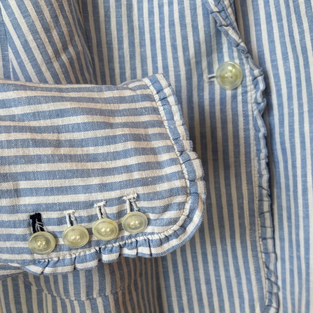 Crown & Ivy Women's Blue and White Striped Blazer NWT - Picture 5 of 13